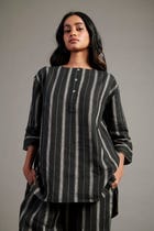 Dhaari Linen Pleated Pants - Sale view 3