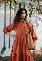Amber Co-Linen Three Tiered Dress - Sale view 5