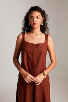 Mocha Co-Linen Skirt - Sale view 2
