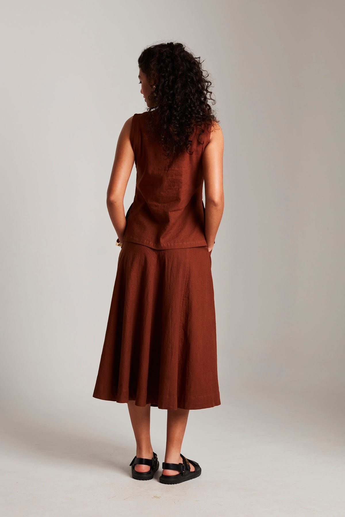 Mocha Co-Linen Skirt - Sale - image 7