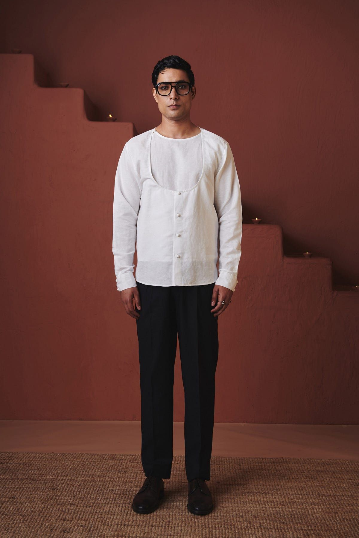 Taj Co-Linen Men's Angrakha Shirt - image 2
