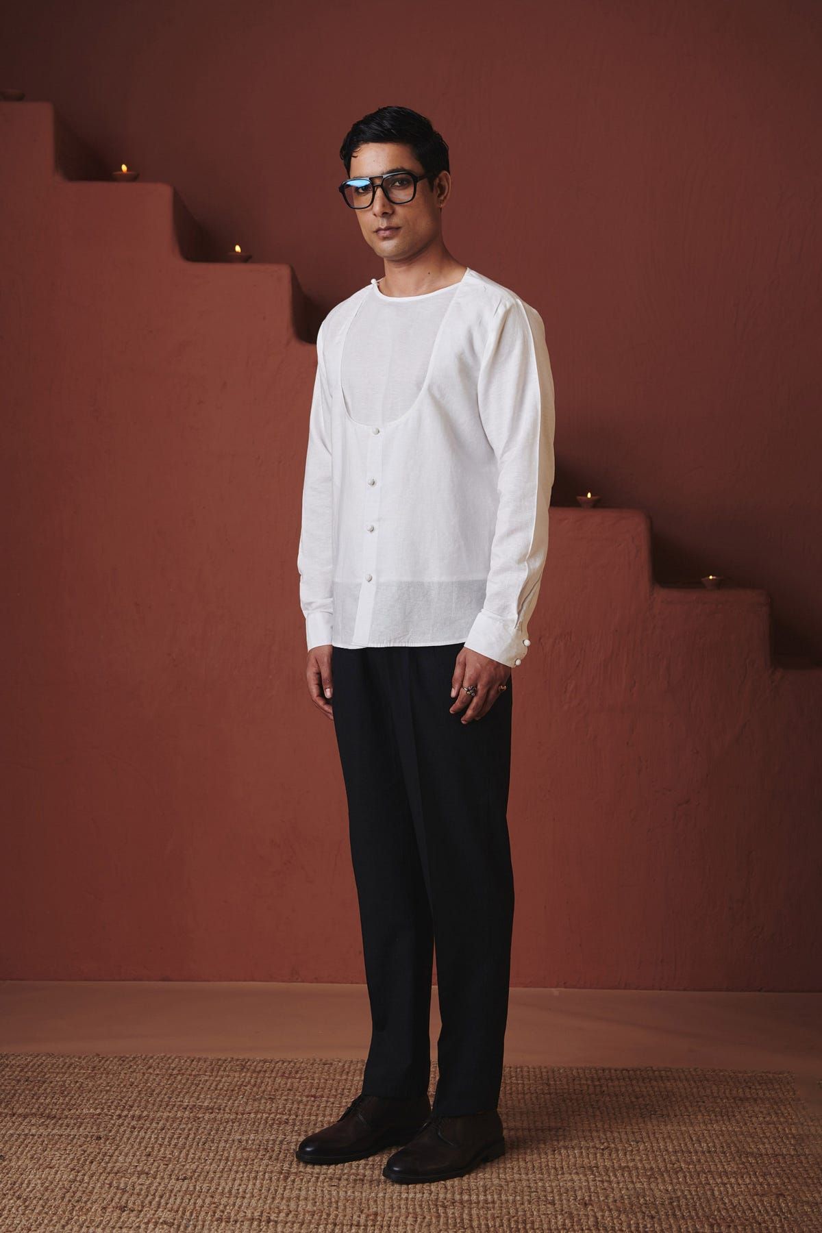 Taj Co-Linen Men's Angrakha Shirt - image 3