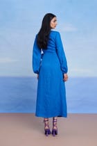 Santorini Linen Wrap Billow Dress - Sale view 4