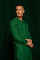 Panna Linen Men's Classic Kurta - Sale view 6