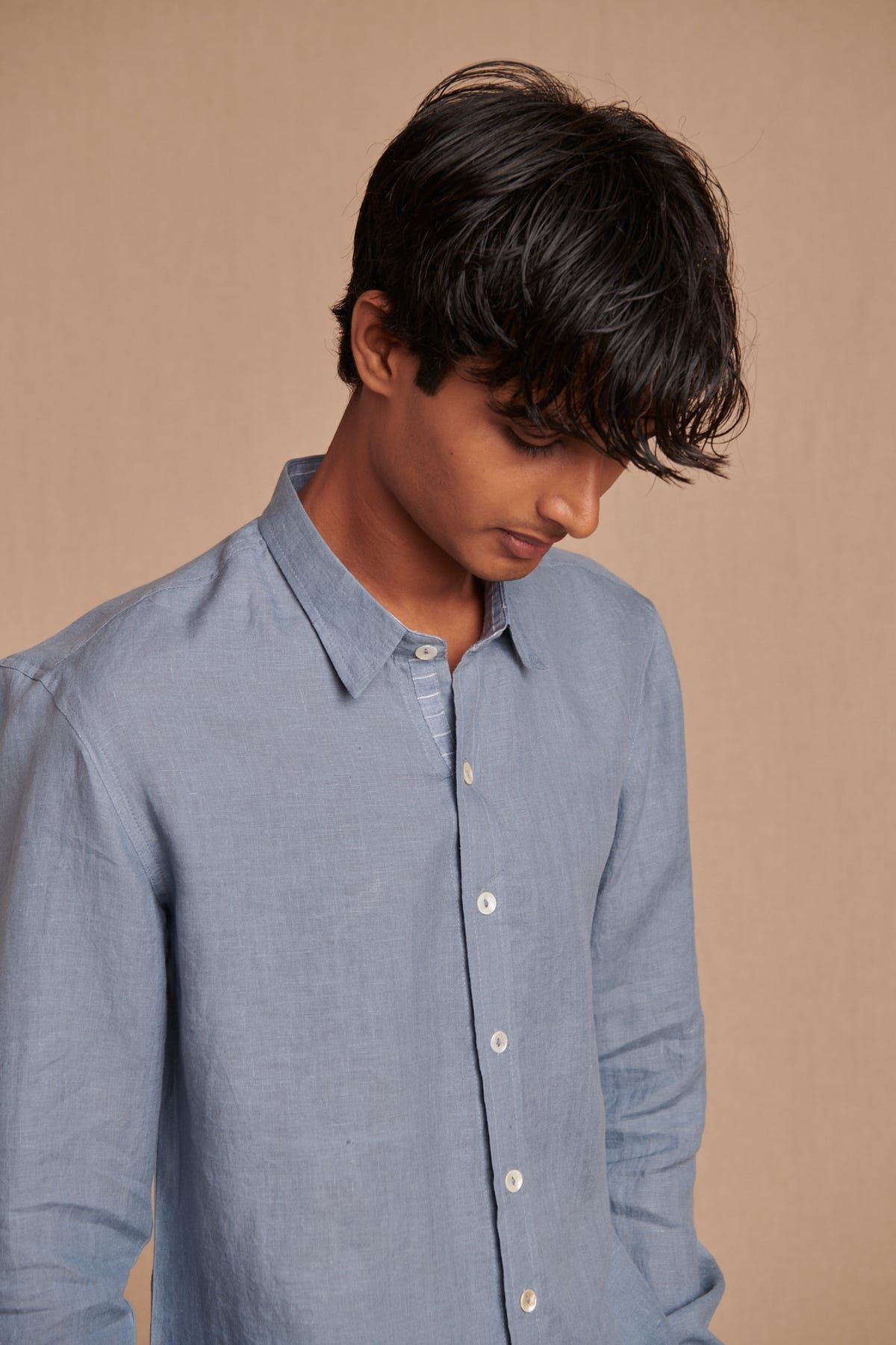 Sky Linen Men's Oxford Shirt – Slim Fit - image 4