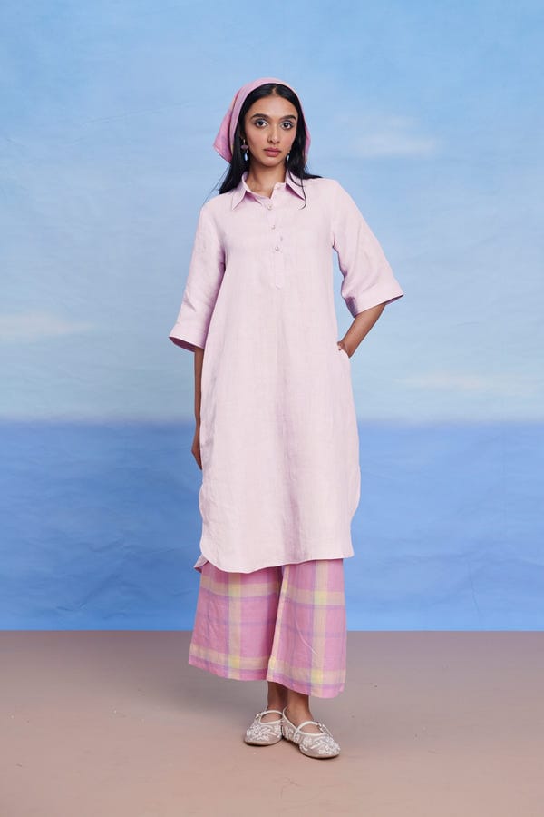 Saphed — Fleur Linen Women's Shirt Kurta