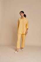 Butterscotch Linen Pleated Pants - Sale view 4