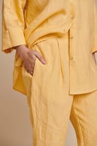 Butterscotch Linen Pleated Pants - Sale view 6