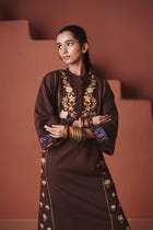Coffee Co-Linen Multi-Panelled Kurta Set view 2