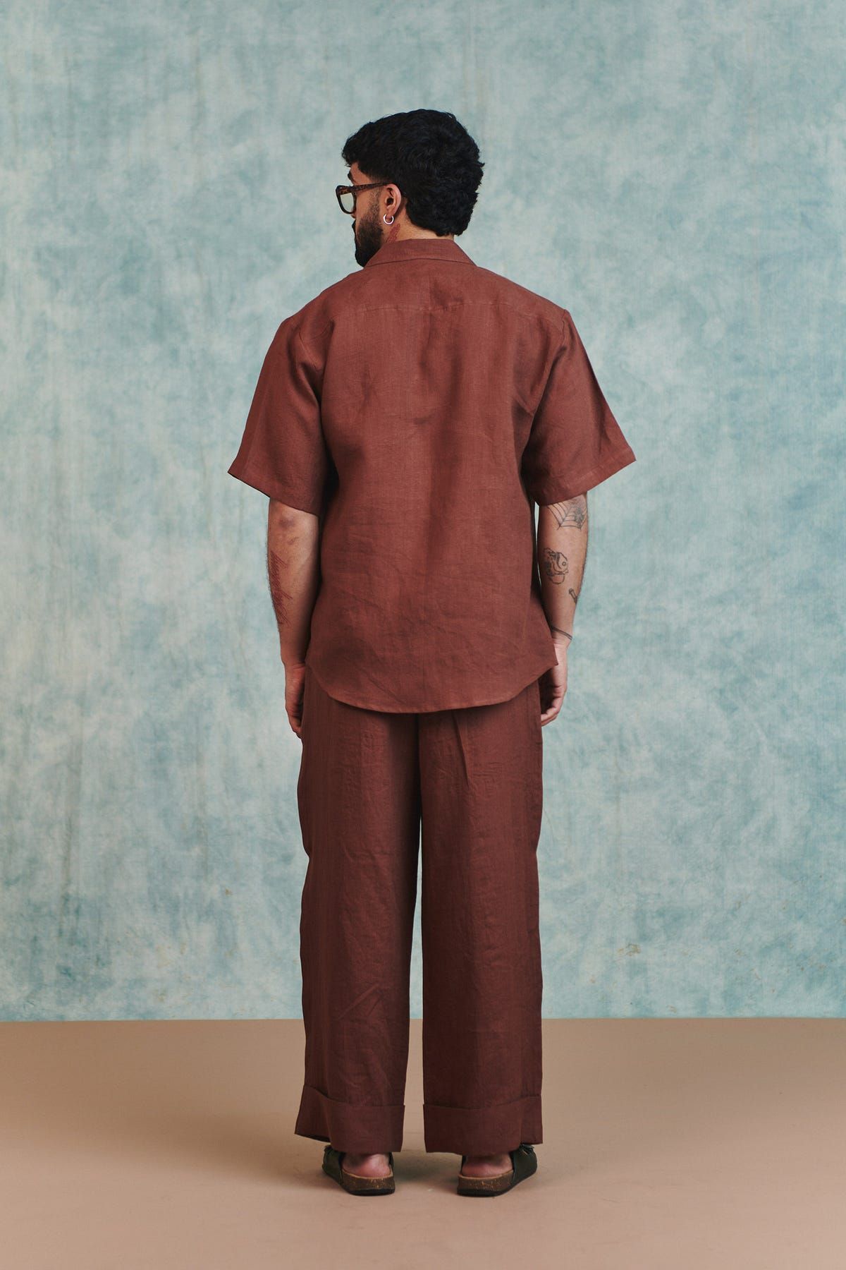 Chocolate Linen Men's Baggy Pants - image 3