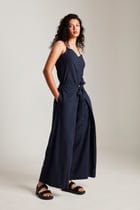 Navy Co-Linen Wrap Pants - Sale view 2