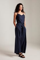 Navy Co-Linen Wrap Pants - Sale view 3