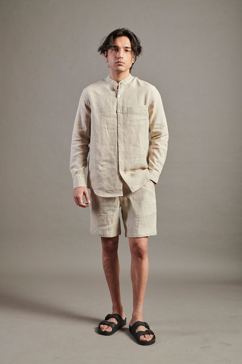 Undyed Linen Golf Shorts