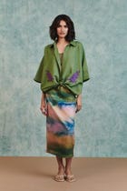 Moss Linen Applique Breeze Shirt view 2
