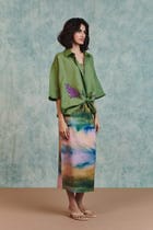 Moss Linen Applique Breeze Shirt view 3