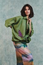 Moss Linen Applique Breeze Shirt view 4