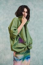 Moss Linen Applique Breeze Shirt view 8