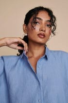 Ashwem Linen Oversized Flared Shirt - Sale view 7