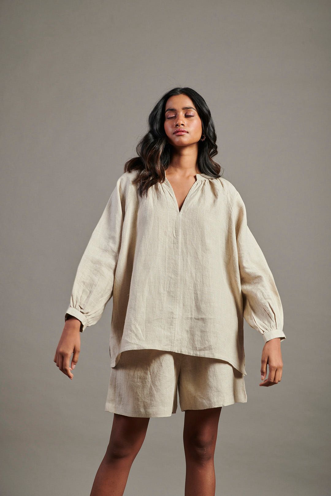 Undyed Linen Billow Top - image 3