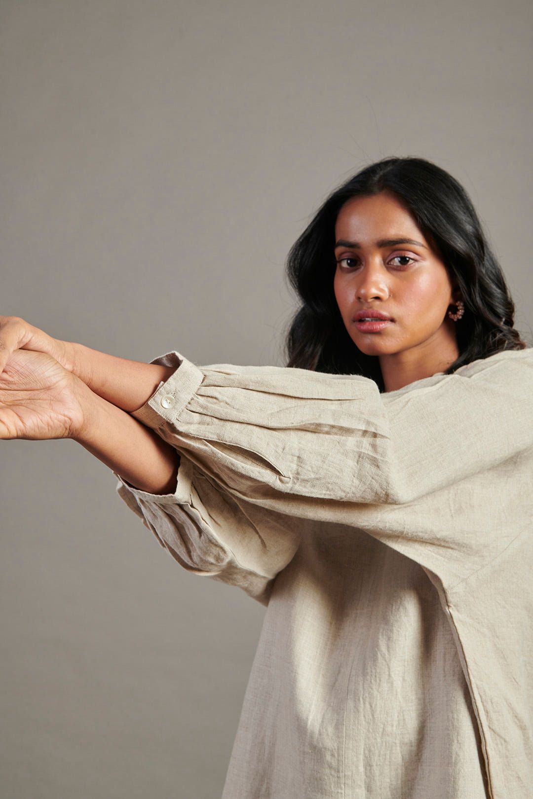 Undyed Linen Billow Top - image 5