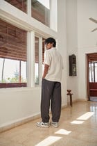 Undyed Pinstripe Linen Men's Popover Shirt - Sale view 3