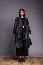 Patchwork Linen Kantha Drape Overlay view 1