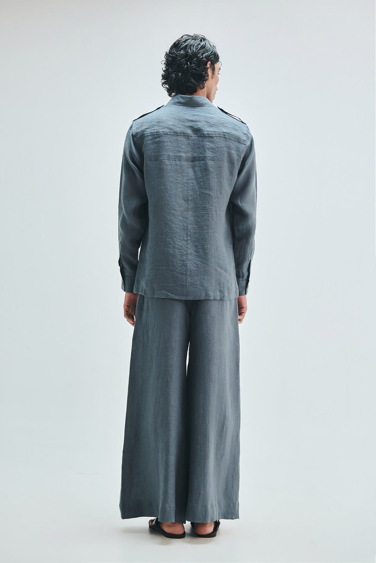 Slate Linen Men's Safari Overshirt Set - image 2