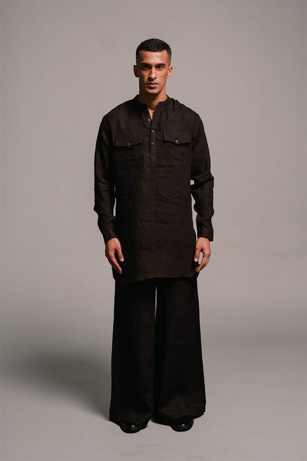 Saphed — Kohl Co-Linen Men's Saif Kurta Set