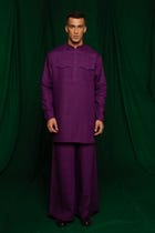 Violet Linen Men's Flared Pants view 2