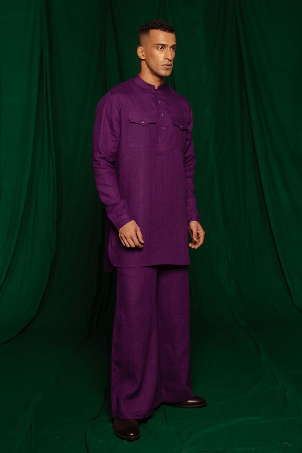 Violet Linen Men's Flared Pants - image 4