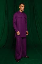 Violet Linen Men's Flared Pants view 4