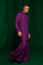 Violet Linen Men's Flared Pants view 5