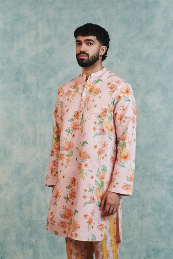 Saphed — Flora Co-Linen Men's Classic Kurta Set