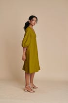 Mehendi Linen Billow Dress - Sale view 7
