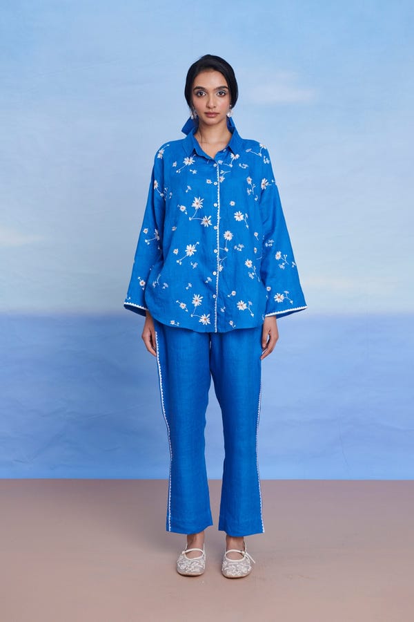 Saphed — Santorini Linen Oversized Flared Shirt Set - Sale