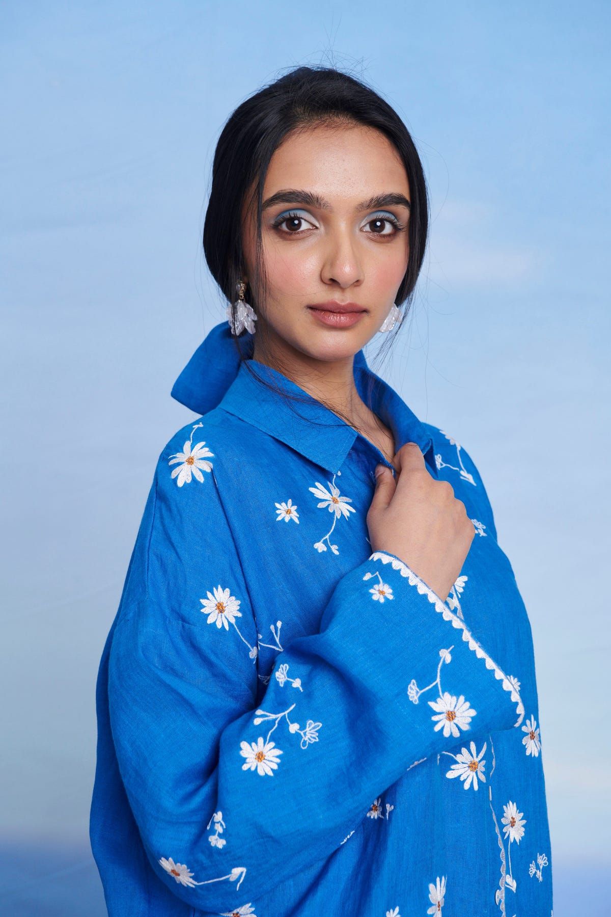Santorini Linen Oversized Flared Shirt Set - Sale - image 5