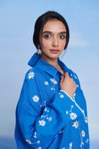 Santorini Linen Oversized Flared Shirt Set - Sale view 5