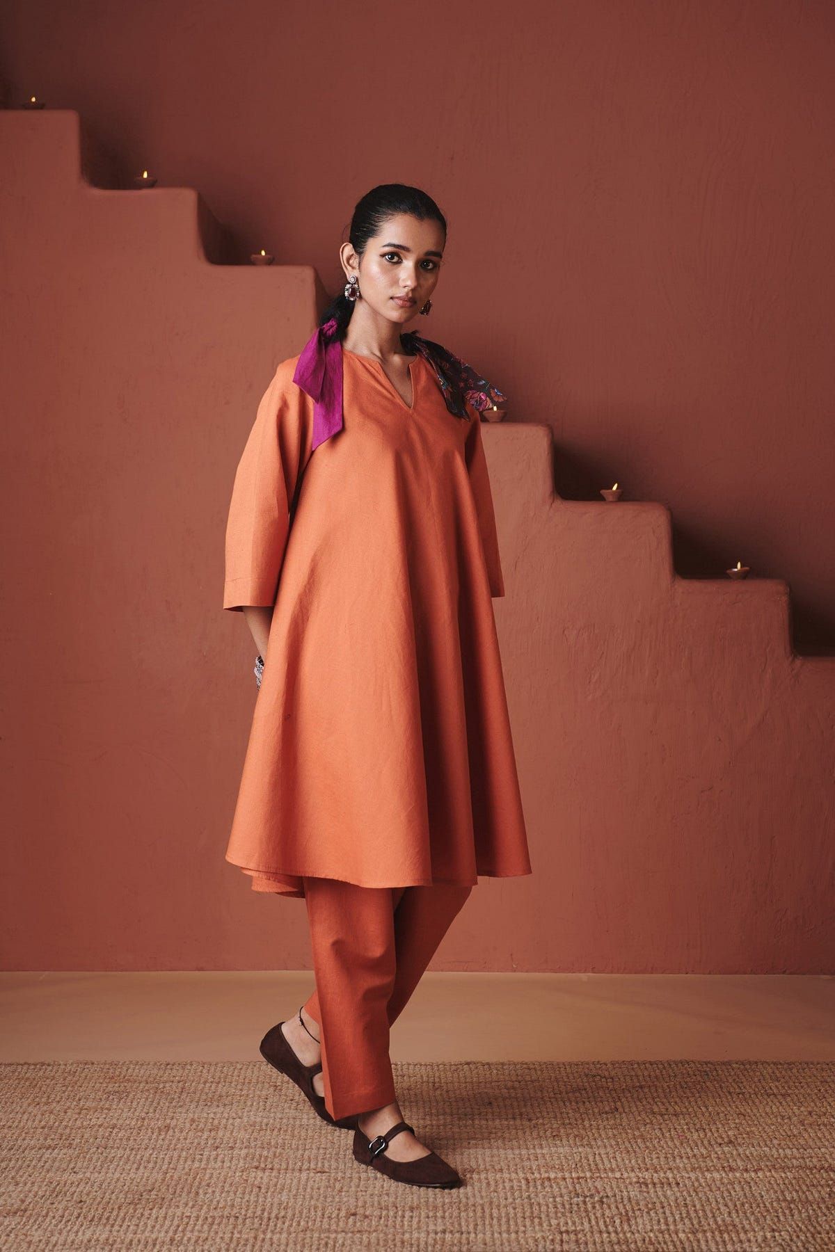 Marigold Co-Linen Pheran Kurta Set - Sale - image 9