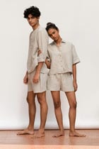 Undyed Linen Men's Shorts Set view 5