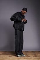 Graphite Linen Kantha Men's Panelled Denim view 3