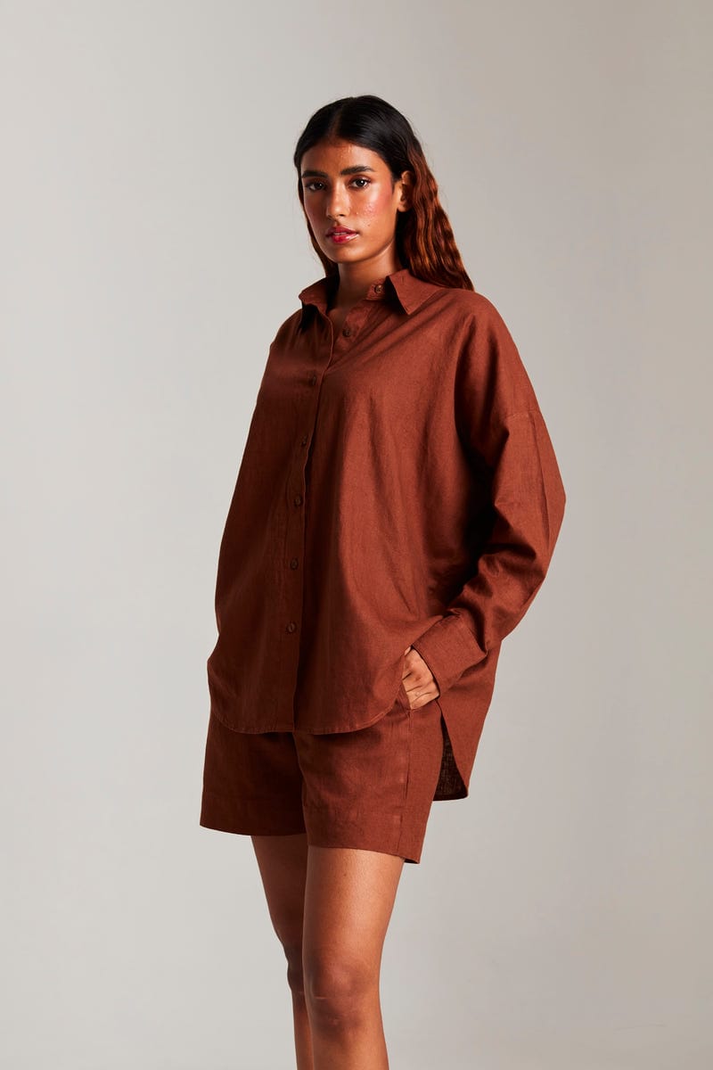 Cinnamon Linen Classic Shirt