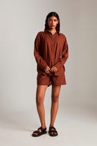 Cinnamon Linen Classic Shirt view 3