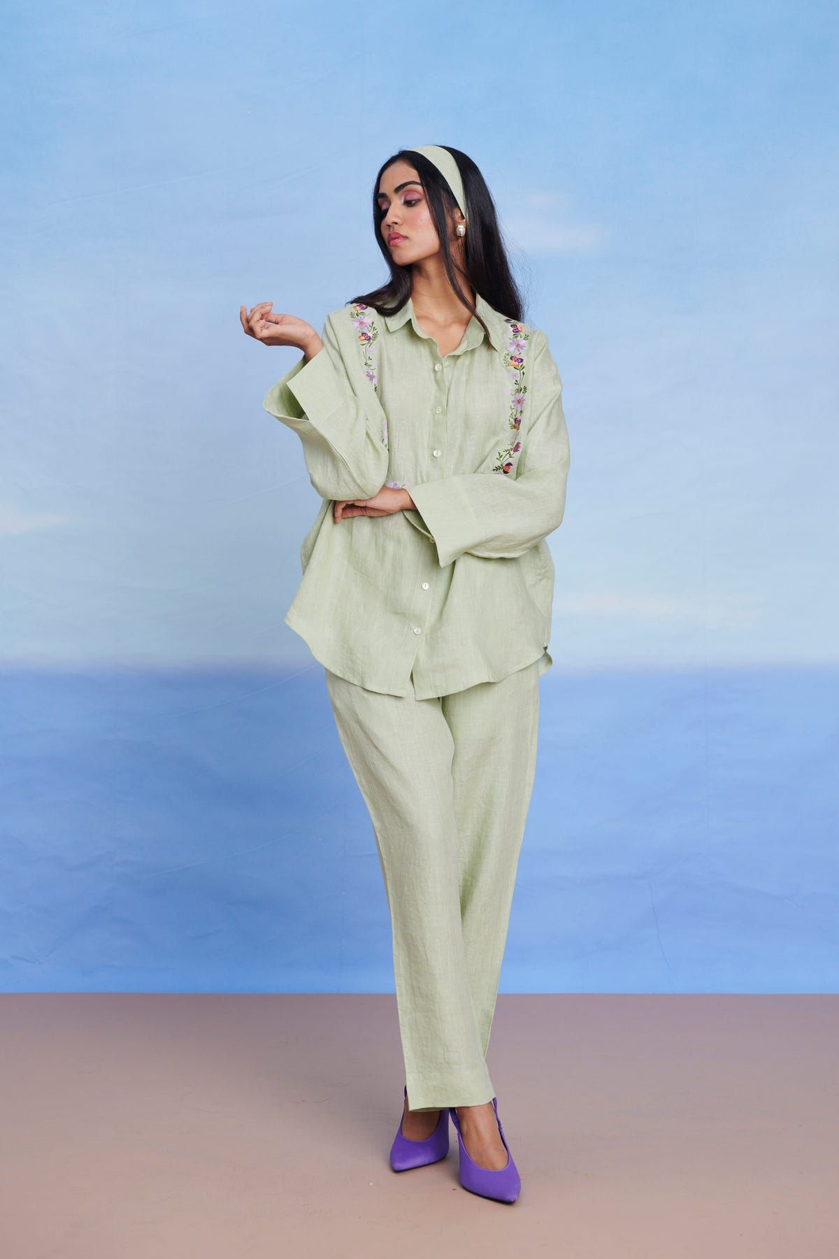 Pista Linen Pleated Pants - image 3