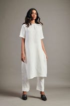 Taj Co-Linen Half Sleeves Kurta view 1