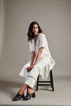 Taj Co-Linen Half Sleeves Kurta view 6