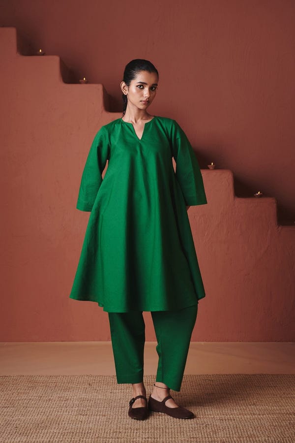 Saphed — Panna Linen Pheran Kurta - Sale