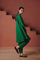 Panna Linen Pheran Kurta - Sale view 5