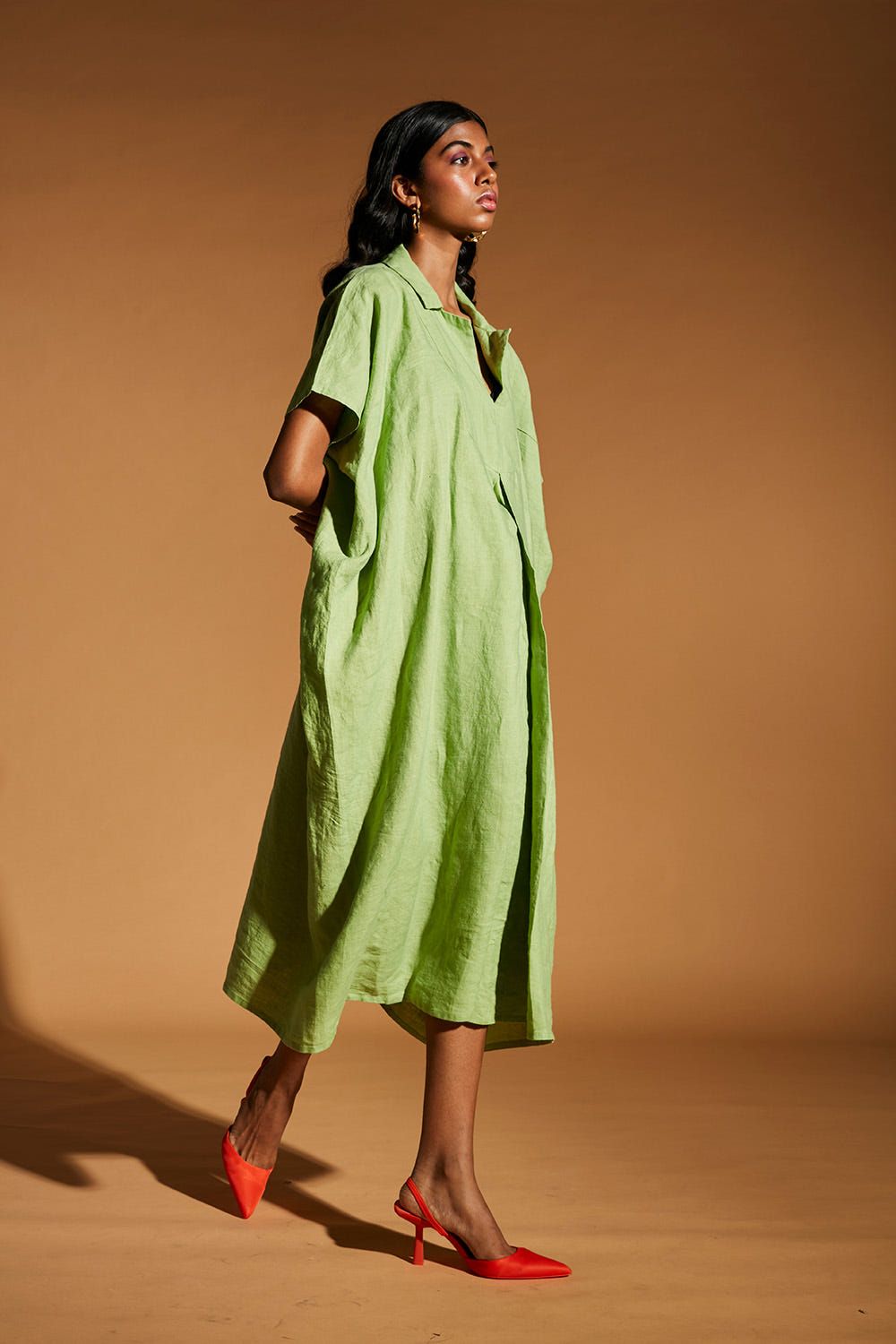 Pista Linen Kaftan Dress - image 3
