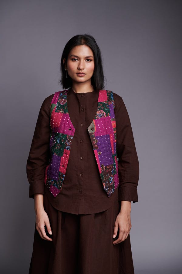 Saphed — Co-Linen Patchwork Kantha Waistcoat