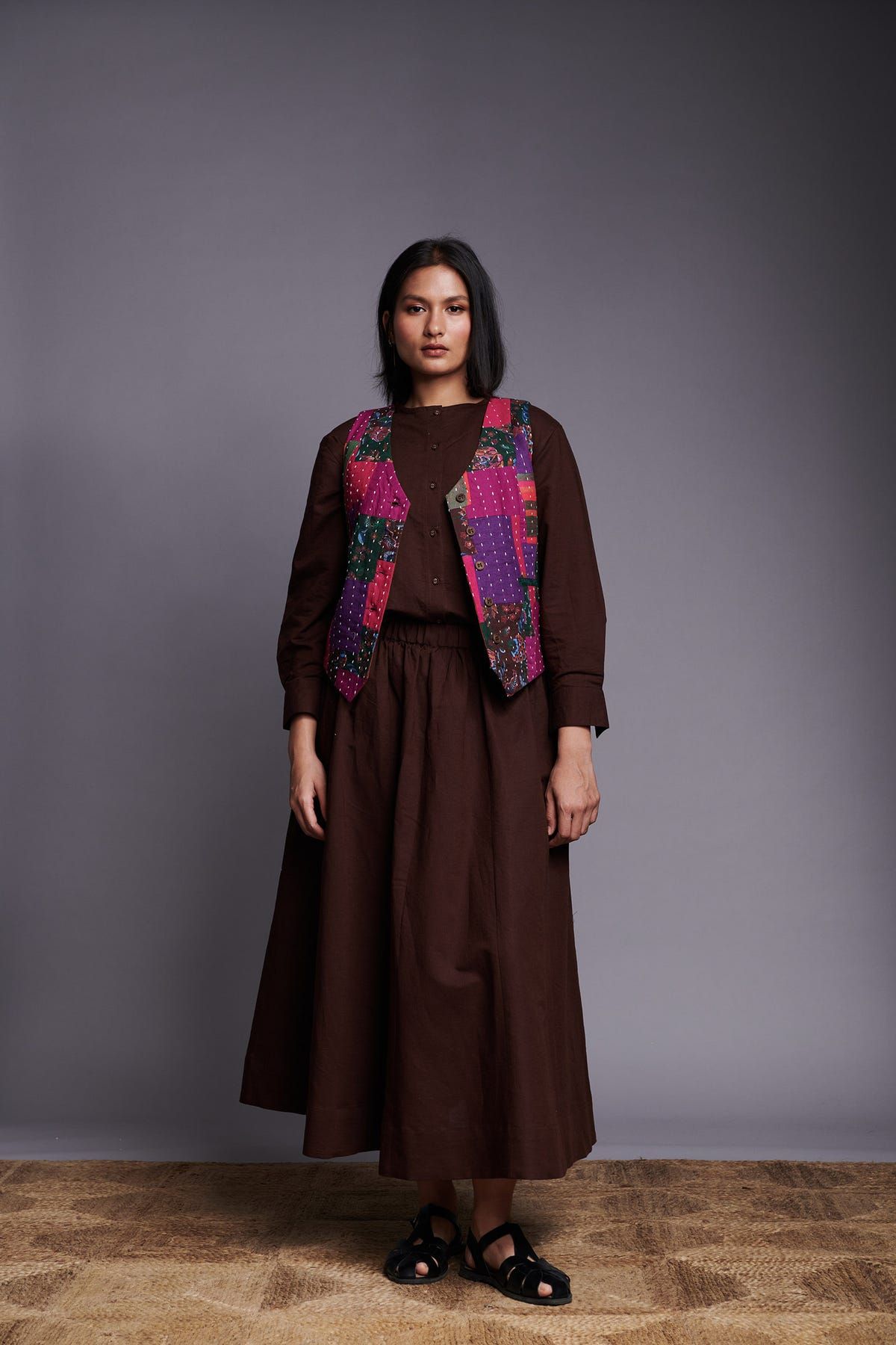 Co-Linen Patchwork Kantha Waistcoat - image 4